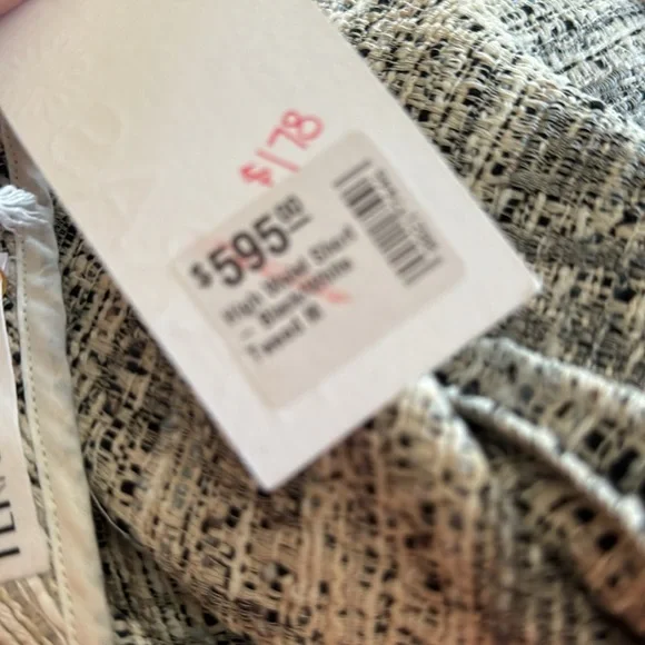 Lisa Marie Fernandez High Waist Short in White/Black Tweed sz. Med - NWT